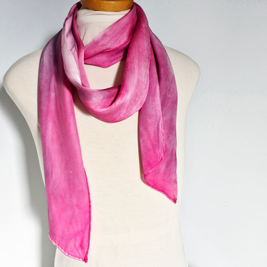 Hot Pink Hand dyed silk scarf