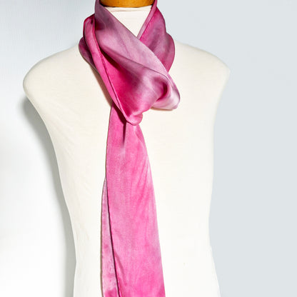 Hot Pink Hand dyed silk scarf