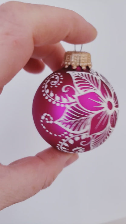 Hand Painted Glass Christmas Ornament 116