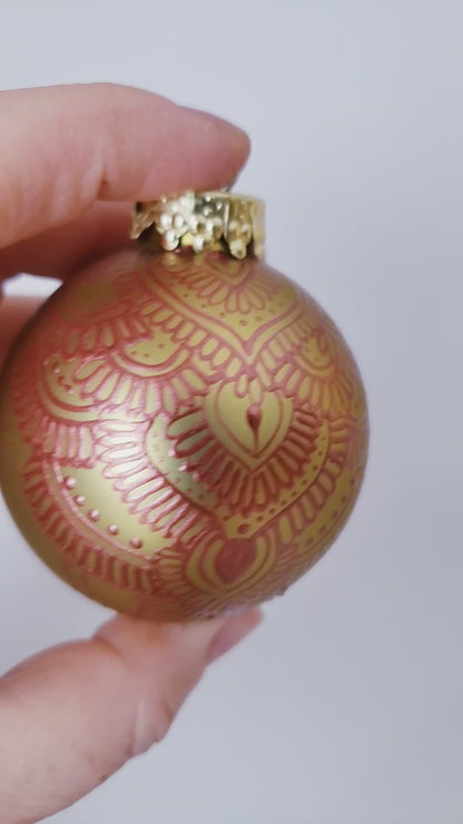 Hand Painted Glass Christmas Ornament 114