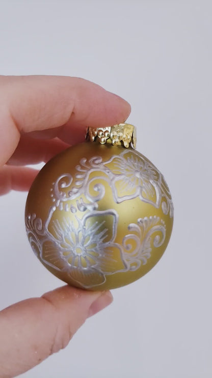 Hand Painted Glass Christmas Ornament 046