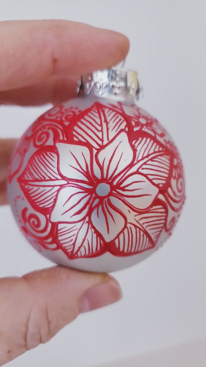 Hand Painted Glass Christmas Ornament 008