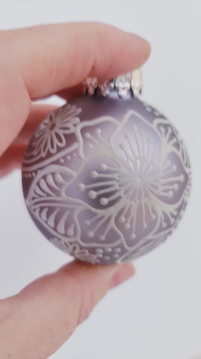 Hand Painted Glass Christmas Ornament 015