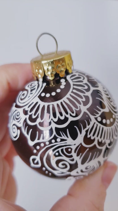 Hand Painted Glass Christmas Ornament 011