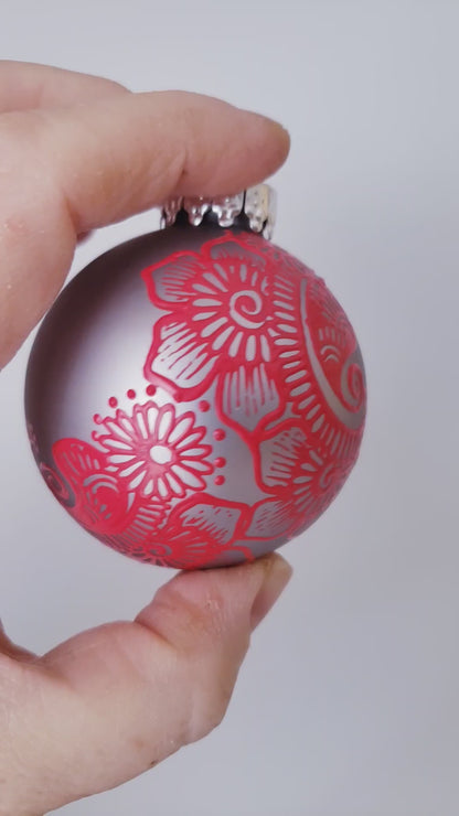 Hand Painted Glass Christmas Ornament 03