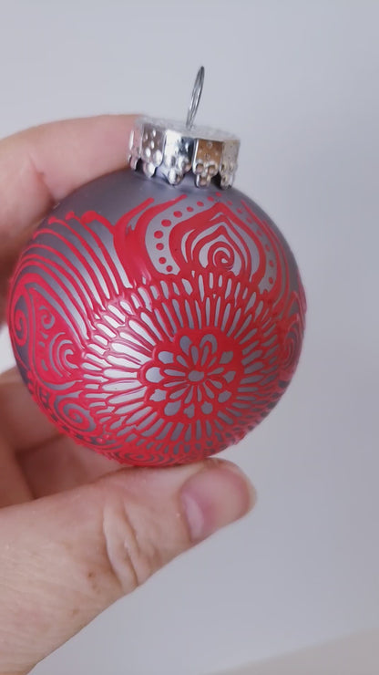 Hand Painted Glass Christmas Ornament 012