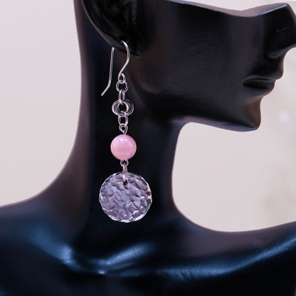 Hammered Disk Beaded Earring