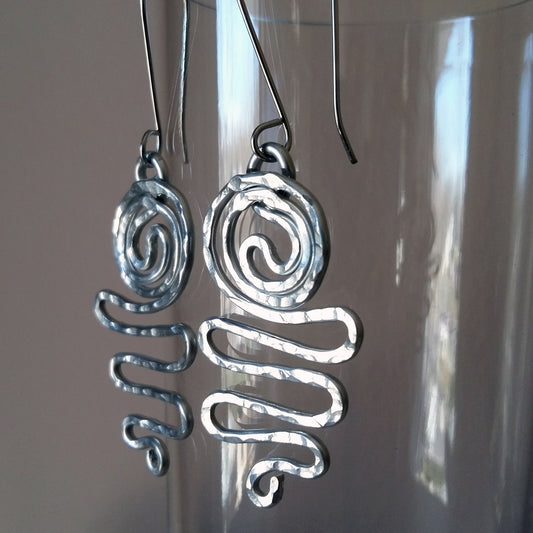 Spiral Hammered Wirework Earrings