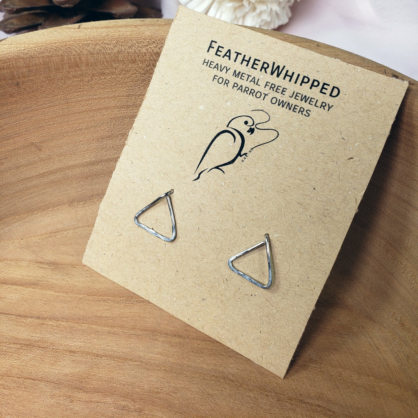 Long Back Hammered Triangle Studs