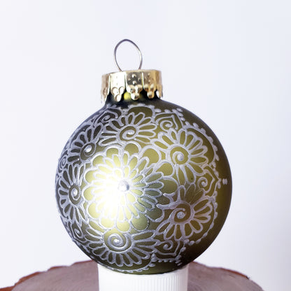 Hand Painted Glass Christmas Ornament 008