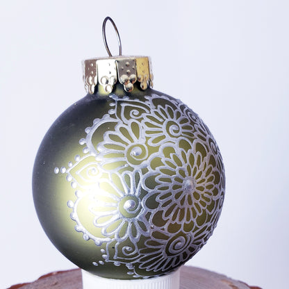 Hand Painted Glass Christmas Ornament 008