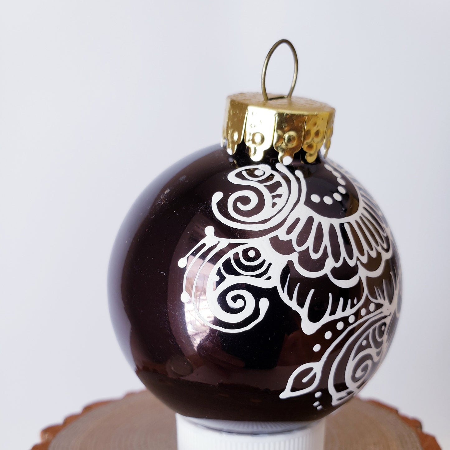 Hand Painted Glass Christmas Ornament 011