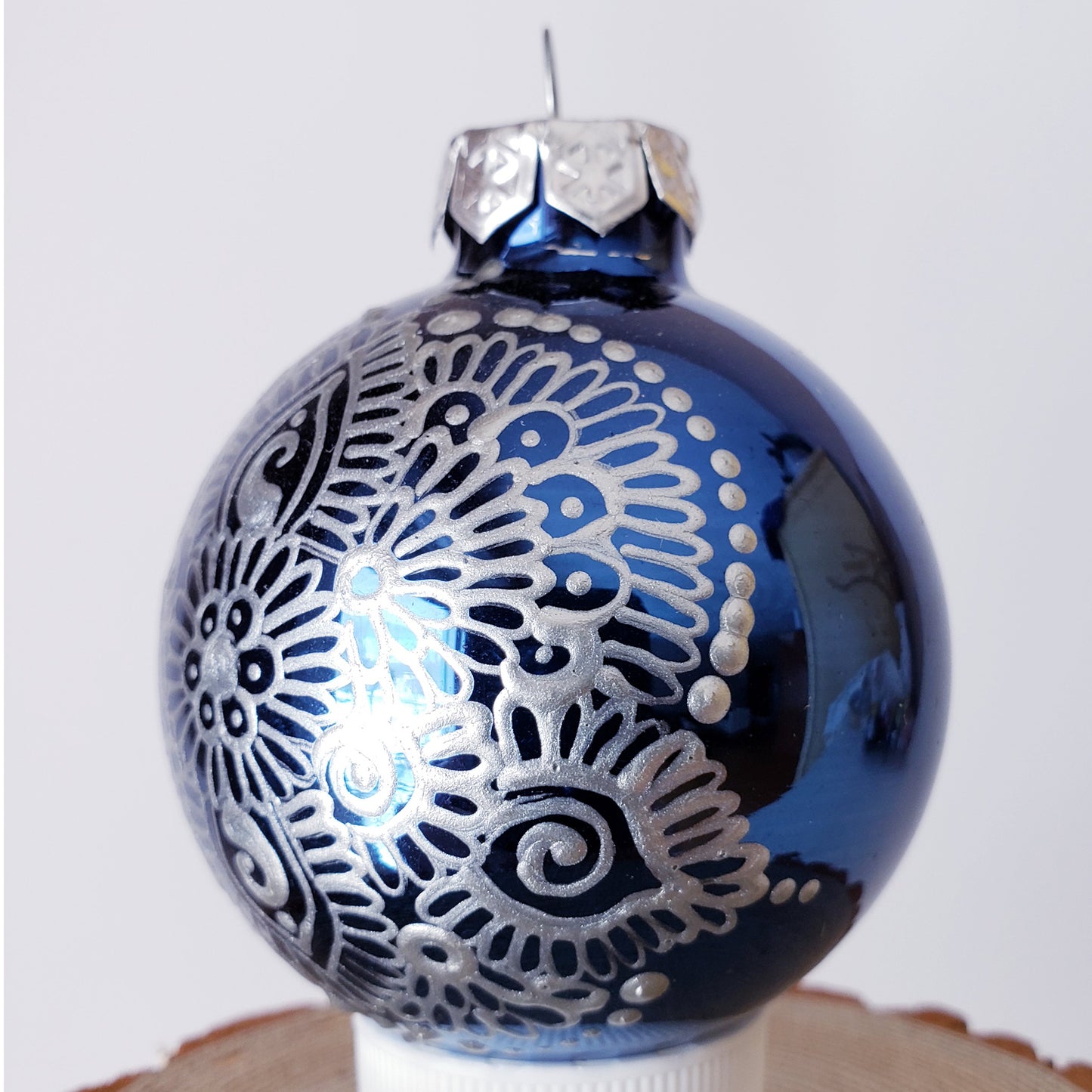 Hand Painted Glass Christmas Ornament 125