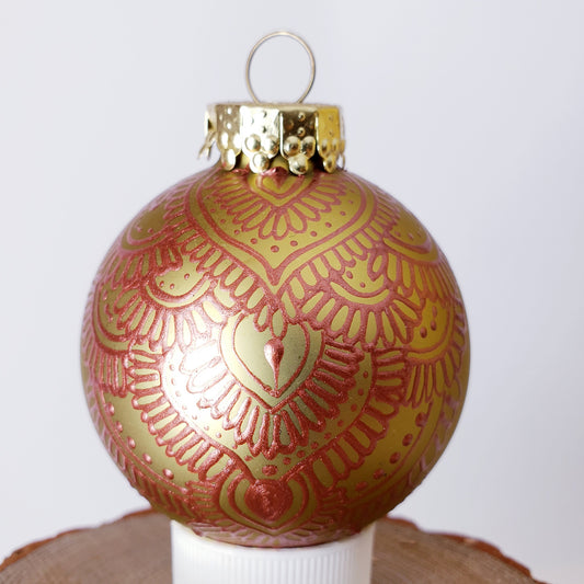 Hand Painted Glass Christmas Ornament 015