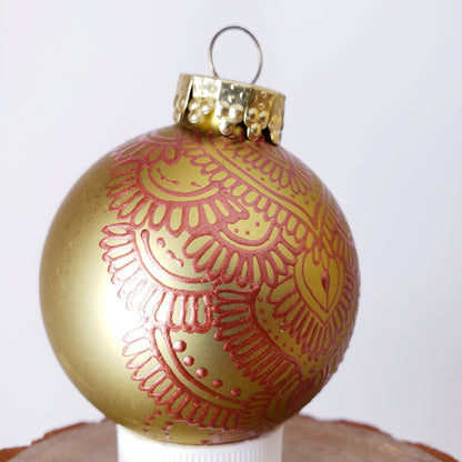 Hand Painted Glass Christmas Ornament 015