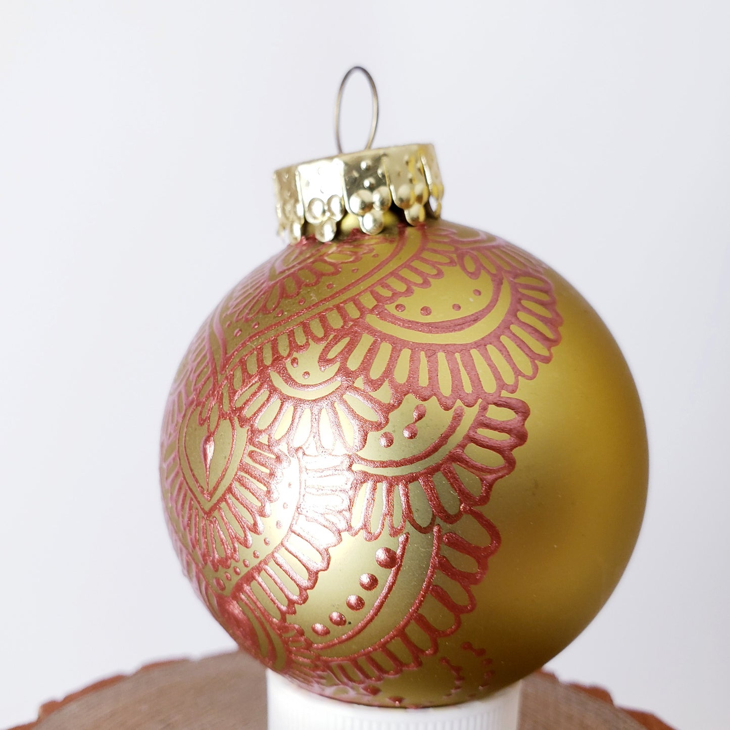 Hand Painted Glass Christmas Ornament 015