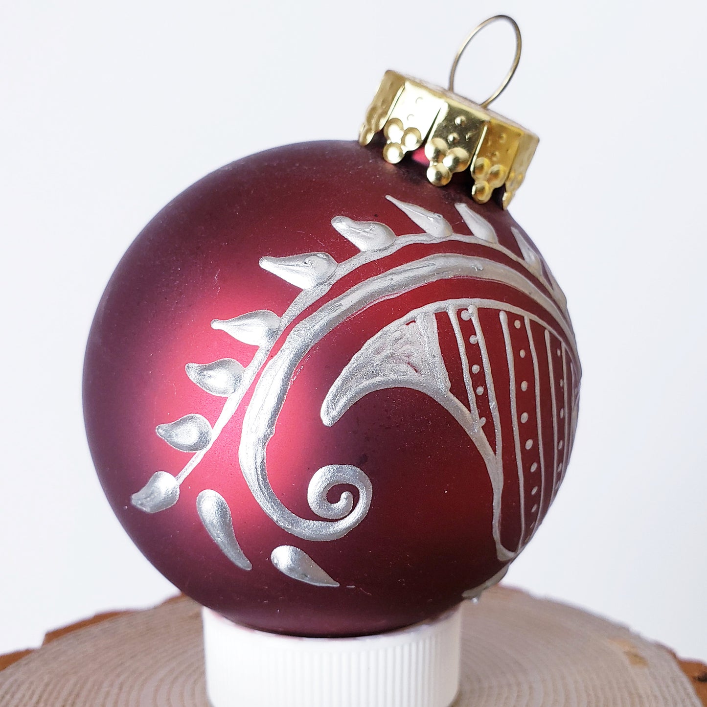 Hand Painted Glass Christmas Ornament 023