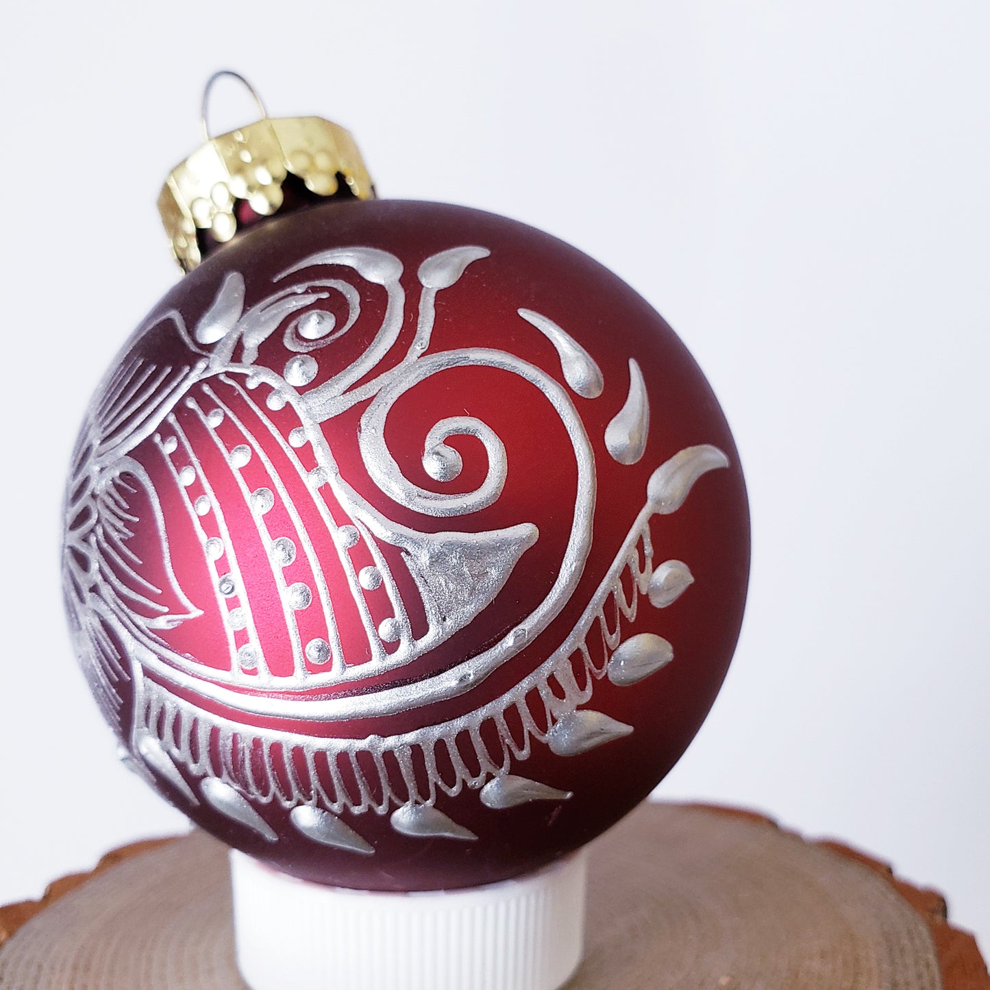 Hand Painted Glass Christmas Ornament 023