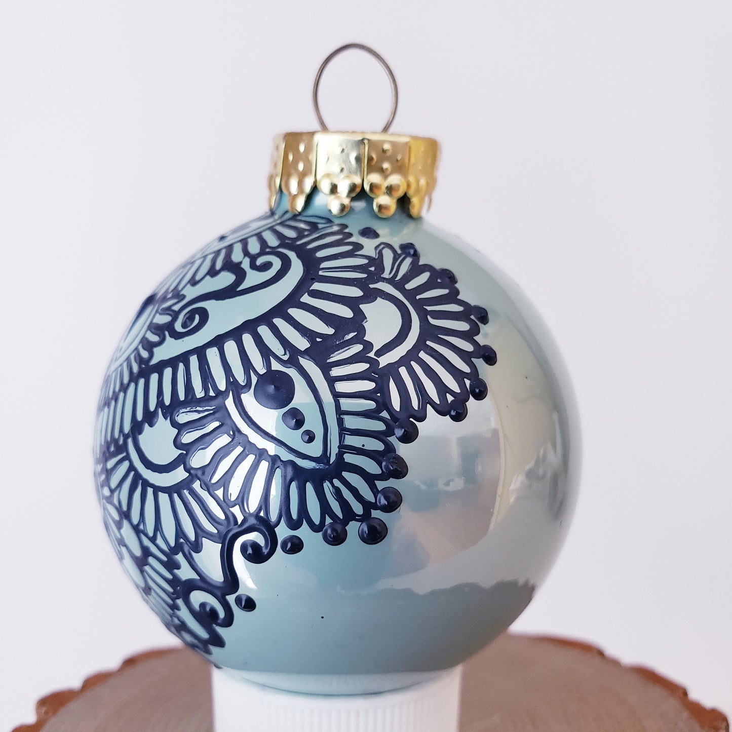 Hand Painted Glass Christmas Ornament 033