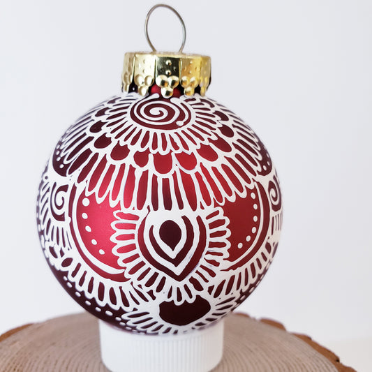 Hand Painted Glass Christmas Ornament 027