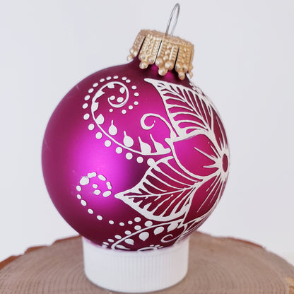 Hand Painted Glass Christmas Ornament 116