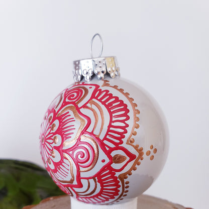 Hand Painted Glass Christmas Ornament 074