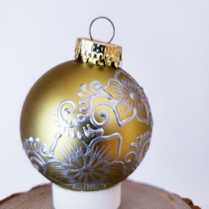 Hand Painted Glass Christmas Ornament 046