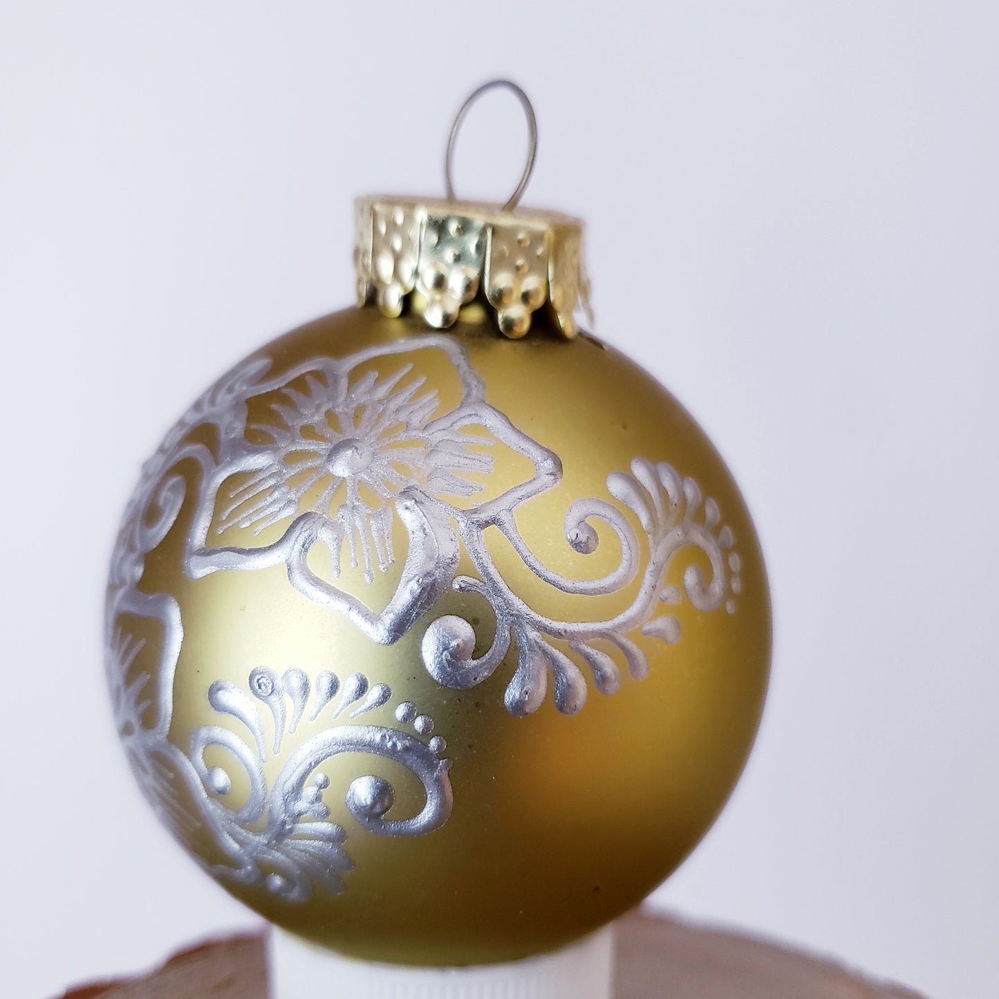 Hand Painted Glass Christmas Ornament 046