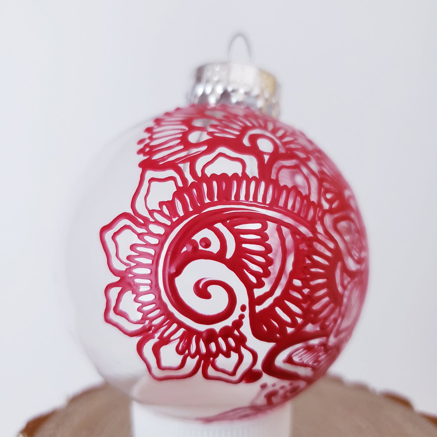 Hand Painted Glass Christmas Ornament 088