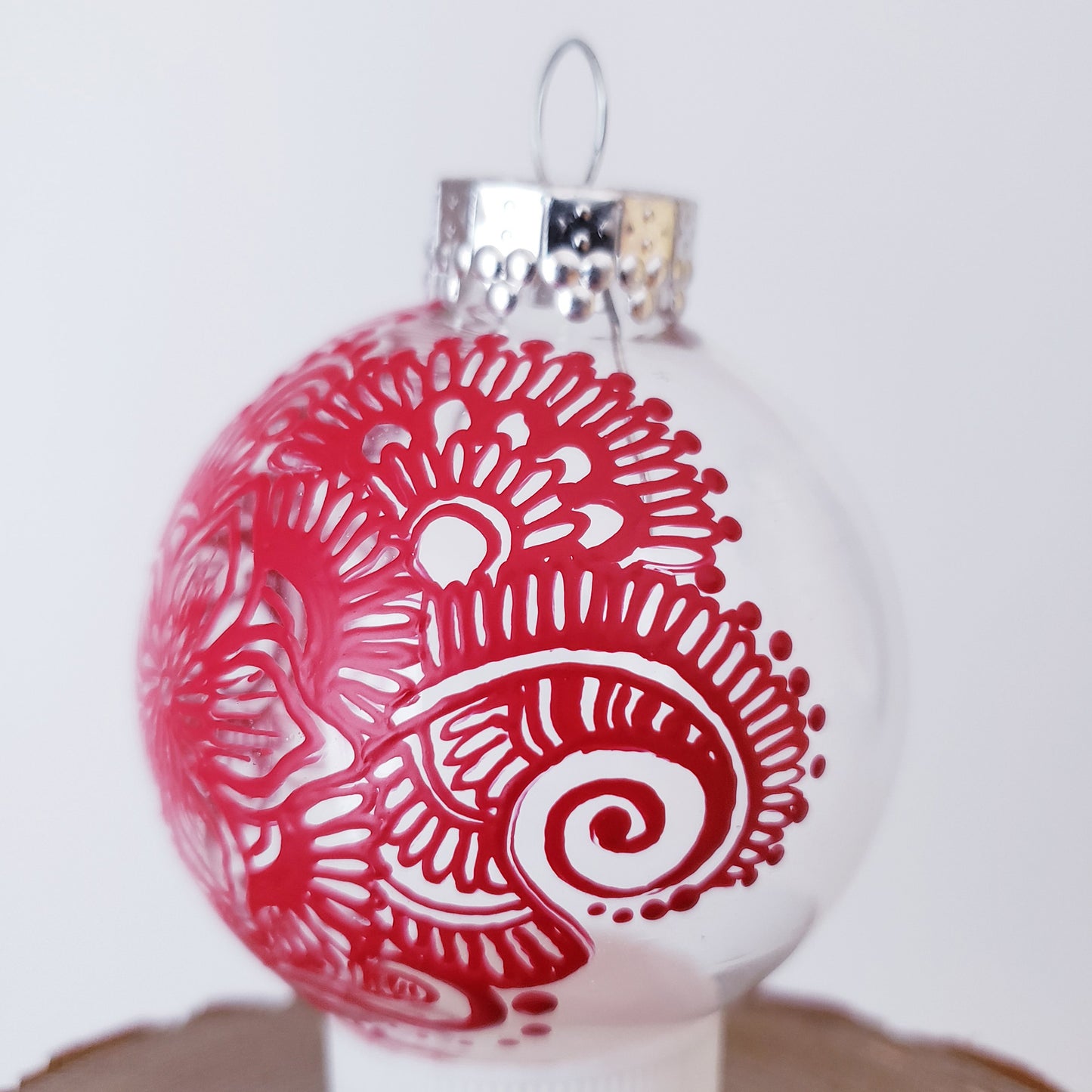 Hand Painted Glass Christmas Ornament 088