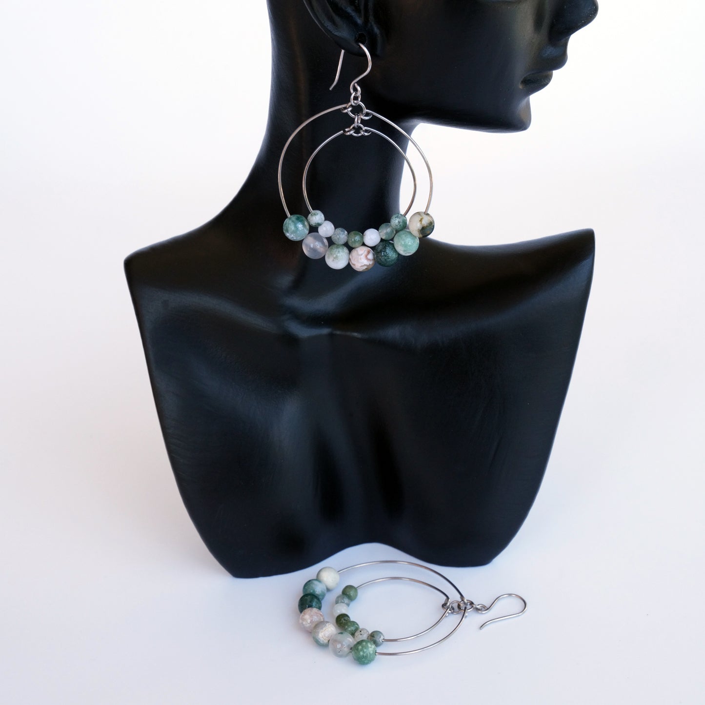 Double Hoop Beaded Earrings