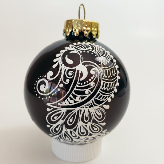 Hand Painted Glass Christmas Ornament 137