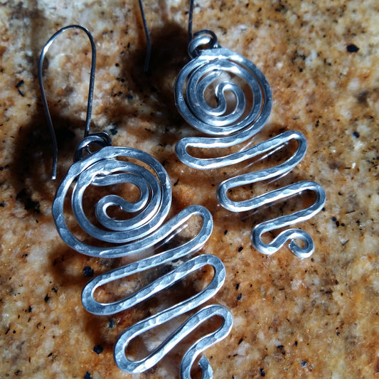 Spiral Hammered Earrings