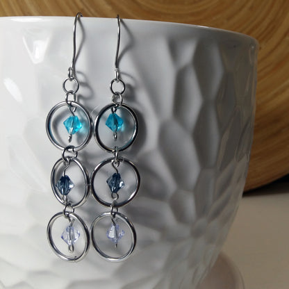 Three Ring Drop Earrings