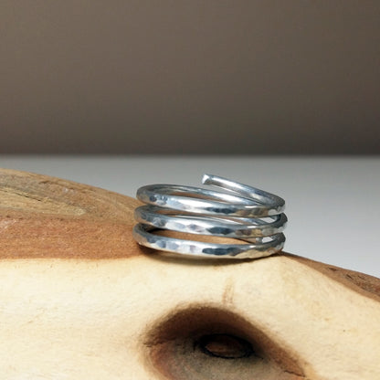 Hamered Coil Ring