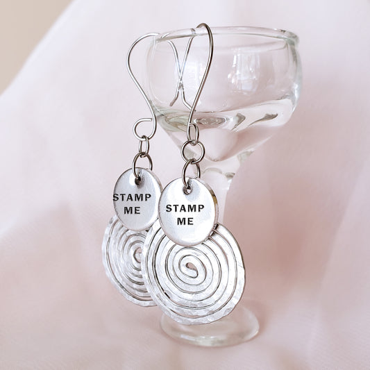 Stamped Spiral Earrings