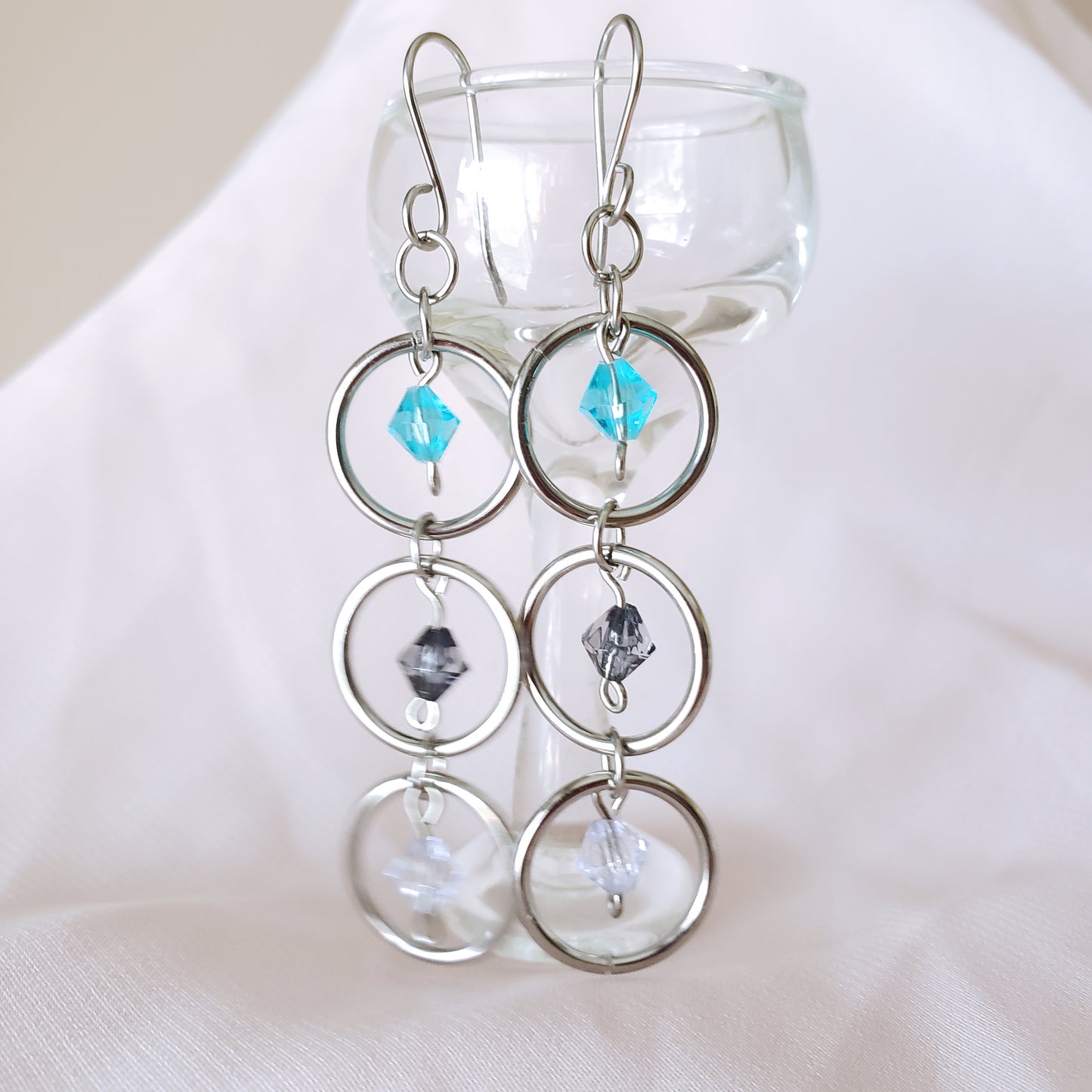 Three Ring Drop Earrings