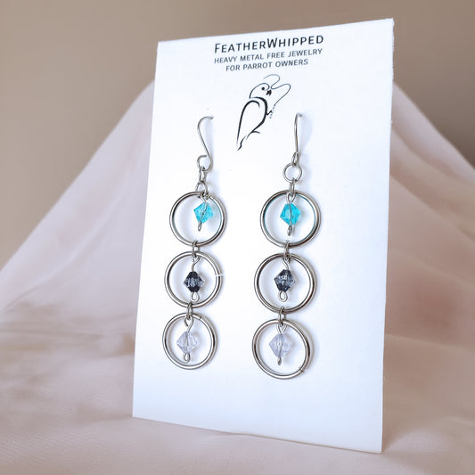 Three Ring Drop Earrings