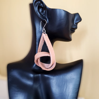 Natural Knotted Leather Earrings