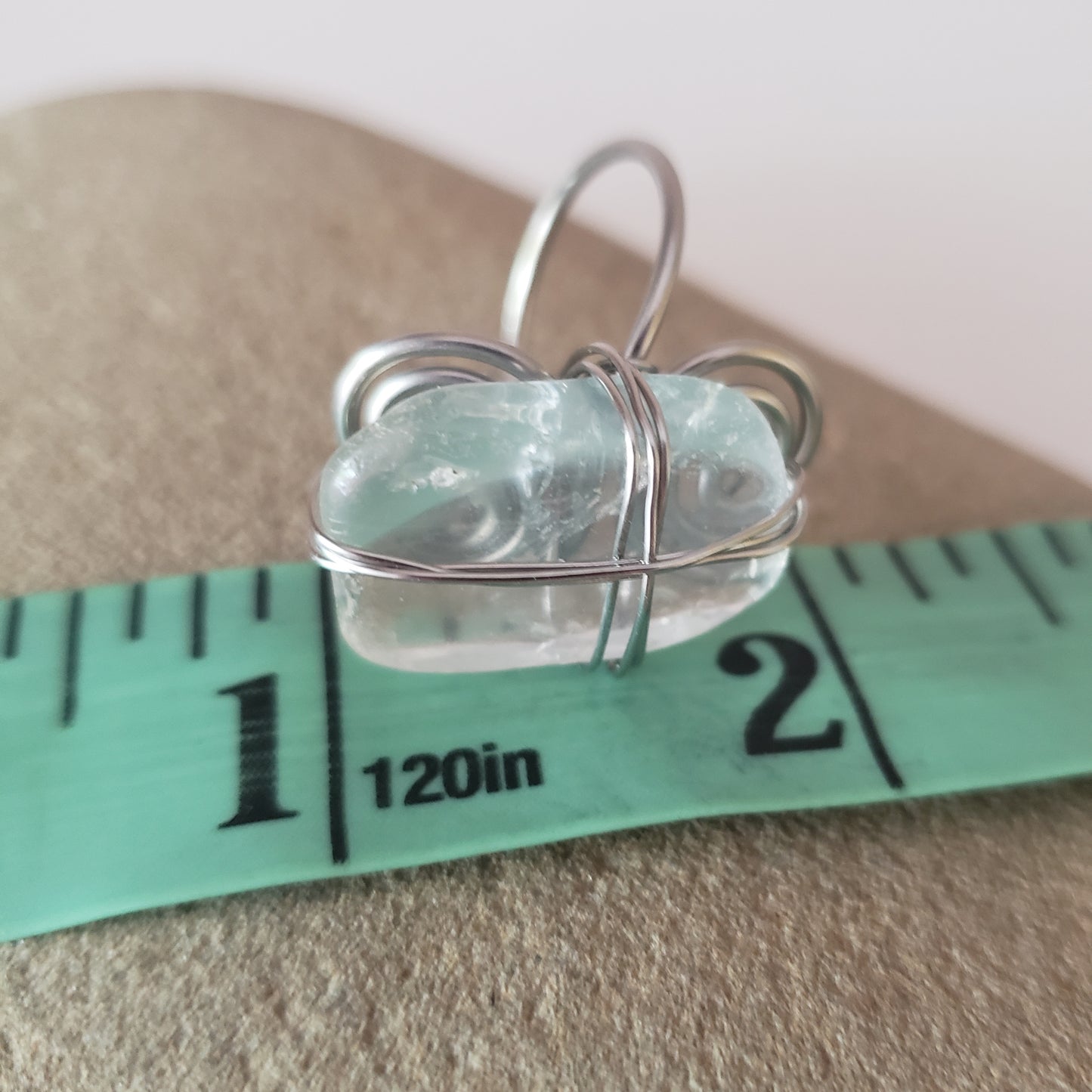 Chunky Natural Quarts Wire Wrapped Ring