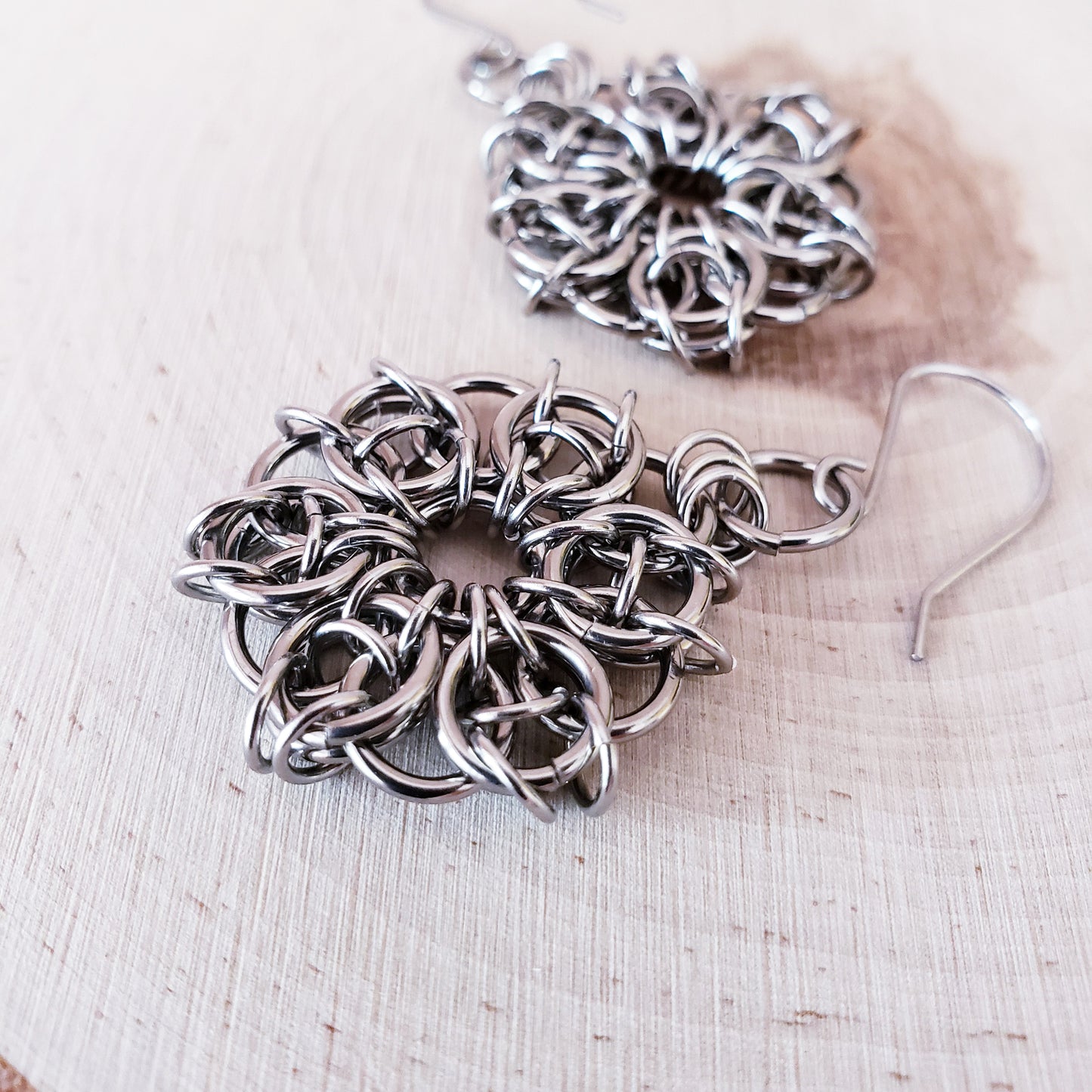 Celtic Flower Chainmaille Earrings